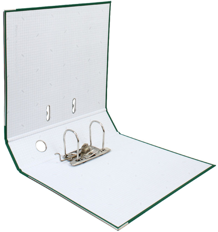 Папка-регистратор Deli «Эко» с односторонним ПВХ-покрытием, корешок 75 мм, зеленый