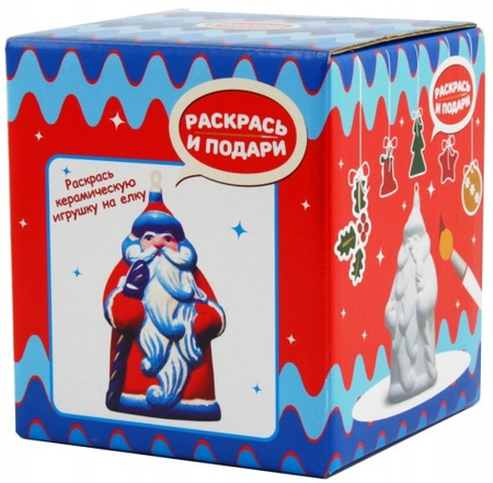 Фигура для раскрашивания из керамики , высота 8 см, «Дед Мороз»