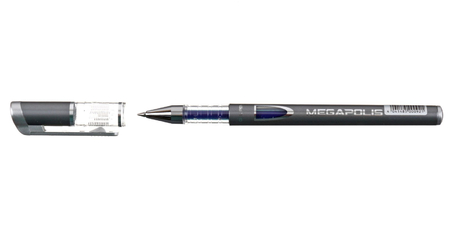 Ручка гелевая ErichKrause Megapolis, корпус серебристый металлик, стержень синий