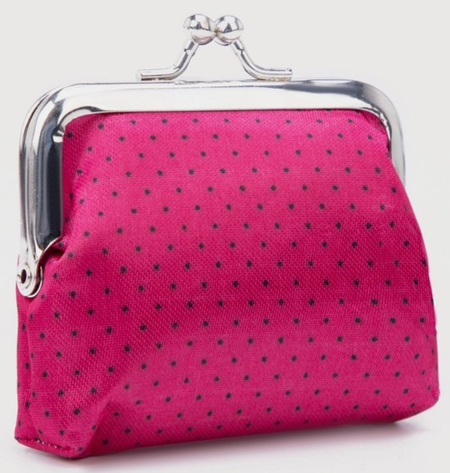 Кошелек-монетница женский на фермуаре Sima-Land (текстиль), 9*1,5*7 см, «Горох», фуксия Кошелек-монетница женский на фермуаре Sima-Land (текстиль), 9*1,5*7 см, «Горох», фуксия