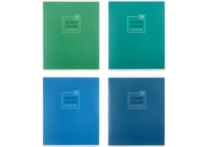 Тетрадь общая А5, 48 л. на скобе ArtSpace «Моноколор. Blue&Green», 163×205 мм, клетка, ассорти