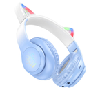 Наушники беспроводные Hoco W42 Cat Ears, Crystal Blue