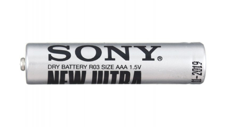 Батарейка солевая Sony Carbon Zinc, AAA, R03, 1.5V (в блистере по 4 шт., но цена за 1 шт.)