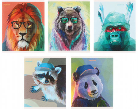 Тетрадь общая А5, 48 л. на скобе «Стиляги», 160*200 мм, клетка, ассорти