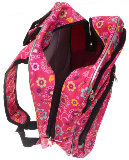 Ранец для начальных классов Cagia, 360*260*140 мм, розовый в цветочек