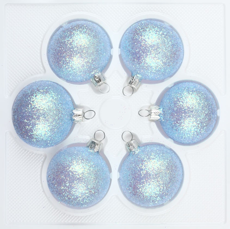 Набор шаров елочных «Лазурит» (стекло), диаметр 6 см, 5 шт. 