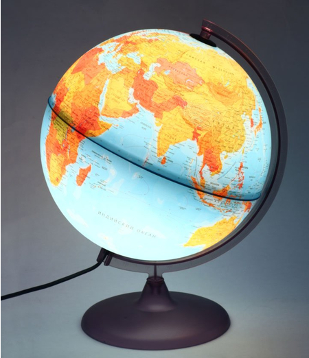 Глобус сувенирный физико-политический с подсветкой Tecnodidattica Liqure, диаметр 300 мм, «Двойная карта»