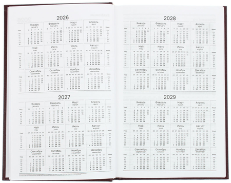 Ежедневник датированный на 2026 год BG, 135*205 мм, 168 л., бордовый