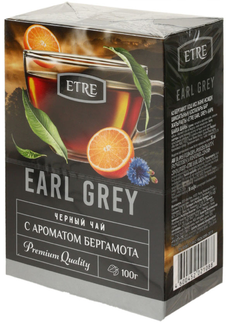 Чай Etre, 100 г, Earl Grey, черный чай с ароматом бергамота Чай Etre, 100 г, Earl Grey, черный чай с ароматом бергамота