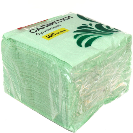 Салфетки сервировочные бумажные OfficeClean, 24*24 см, 100 шт., зеленые Салфетки сервировочные бумажные OfficeClean, 24*24 см, 100 шт., зеленые