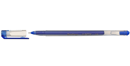 Ручка гелевая одноразовая Berlingo Apex, корпус прозрачный, стержень синий