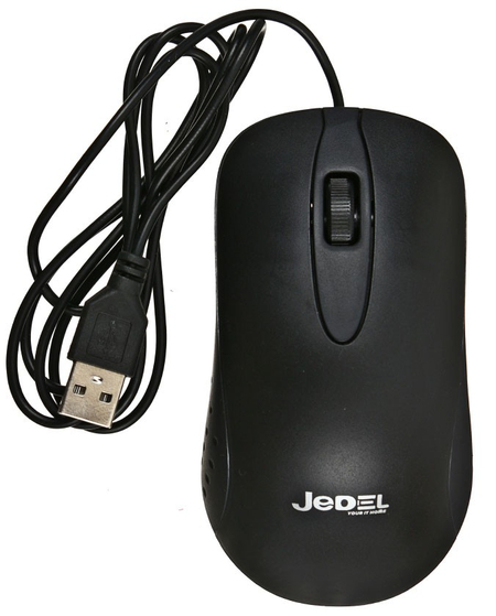 Мышь компьютерная Jedel CP87, USB, проводная, черная