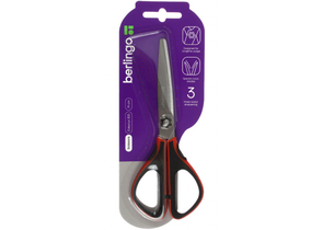 Ножницы канцелярские Berlingo Easycut 300, 190 мм, ручки красные с черным
