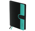Ежедневник датированный на 2026 год BG Glace, 145×210 мм, 176 л., Teal, черный с бирюзовым