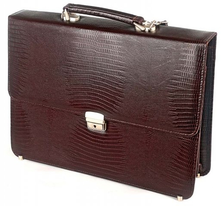 Портфель деловой из натуральной кожи «Кинг» 1081, 415*300*70 мм, рифленый коричневый Портфель деловой из натуральной кожи «Кинг» 1081, 415*300*70 мм, рифленый коричневый