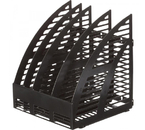 Лоток вертикальный сборный Attache, 285×235×240 мм, 4 секции, черный