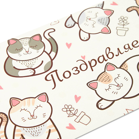 Открытка-конверт поздравительная «Миленд», «Поздравляем! (Коты)»