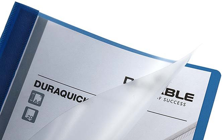 Папка пластиковая с клипом Durable Duraquick, А4, 20 л., толщина пластика 0,4 мм, темно-синяя