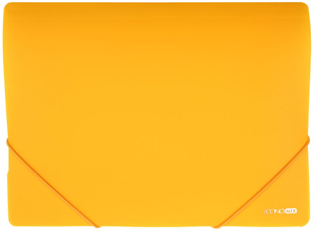 Папка пластиковая на резинке Economix, толщина пластика 0,5 мм, желтая