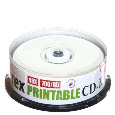 Компакт-диск CD-R Mirex Printable, 48x, 25 шт., в тубе