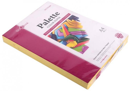 Бумага офисная цветная Palette Medium, А4 (210*297 мм), 80 г/м2, медиум, 250 л., желтая