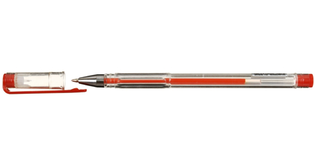 Ручка гелевая OfficeSpace, корпус прозрачный, стержень красный