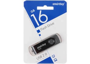 Флеш-накопитель SmartBuy Twist (2.0), 16 Gb, корпус черный