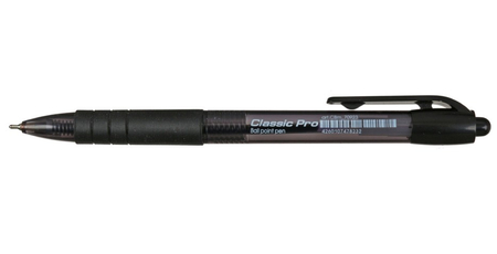 Ручка шариковая автоматическая Berlingo Classic Pro, корпус дымчатый, стержень черный