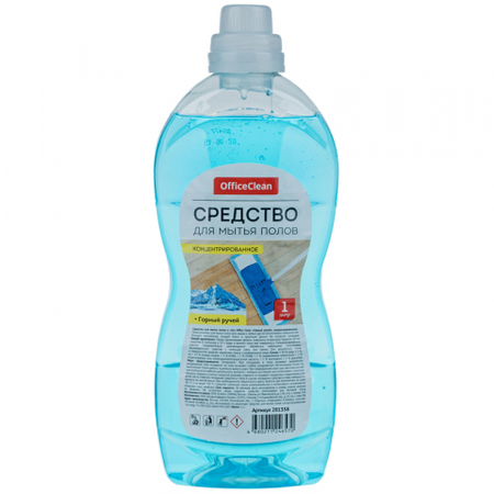 Средство для мытья полов и стен OfficeClean (концентрированное), 1000 мл, «Горный ручей»