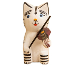 Сувенир деревянный Sima-Land, 3,5×9×9 см, «Кот-скрипач», белый