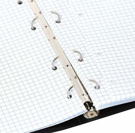 Тетрадь общая А5, 80 л. на кольцах Informat, 155*210 мм, клетка, черная