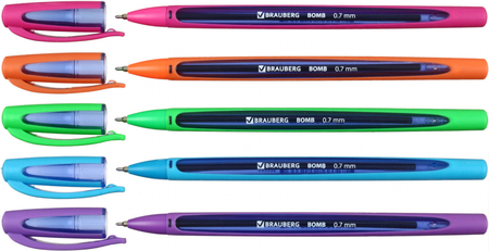 Ручка шариковая Brauberg Bomb GT Color, корпус ассорти, стержень синий