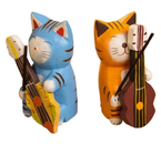 Сувенир деревянный Sima-Land, 3,5×5,5×9 см, «Кот с контрабасом», ассорти