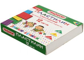 Пластилин классический «Эники-Беники. Пифагор», 12 цветов, 120 г, со стеком