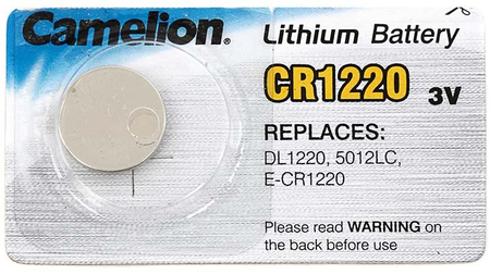 Батарейка литиевая дисковая Camelion Lithium , CR1220, 3V Батарейка литиевая дисковая Camelion Lithium , CR1220, 3V