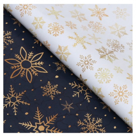 Бумага упаковочная глянцевая Sima-Land, 70*100 см, двусторонняя, «Снежинки»