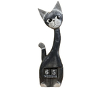 Благотворительный деревянный настольный календарь «Вечный», 15×5×53 см, «Кошечка» (англ.яз.: месяцы)  