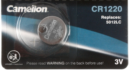 Батарейка литиевая дисковая Camelion Lithium , CR1220, 3V Батарейка литиевая дисковая Camelion Lithium , CR1220, 3V
