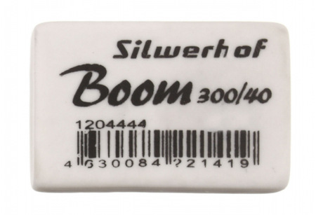 Ластик Silwerhof Boom, 35,5*23*8 мм, белый