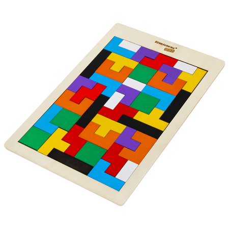 Игра-головоломка развивающая деревянная «Тетрис», 18*27 см, цветная, 3+