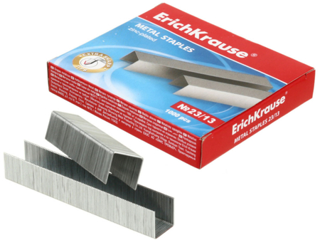 Скобы для степлеров ErichKrause, №23/13, 1000 шт. Скобы для степлеров ErichKrause, №23/13, 1000 шт.