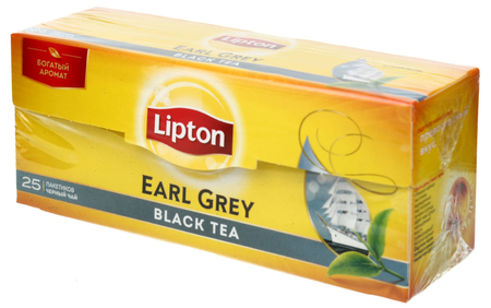 Чай Lipton , 50 г, 25 пакетиков, Earl Grey Tea, черный
