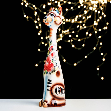 Сувенир фарфоровый «Кот Эверест» (гжель), высота 32 см, цветной Сувенир фарфоровый «Кот Эверест» (гжель), высота 32 см, цветной