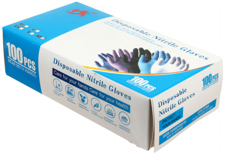 Перчатки нитриловые одноразовые Gloves, размер M, 50 пар (100 шт.), голубые Перчатки нитриловые одноразовые Gloves, размер M, 50 пар (100 шт.), голубые