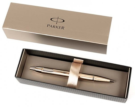 Ручка подарочная шариковая Parker IM Deluxe Gold GT, корпус золотистый