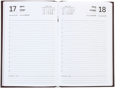 Ежедневник датированный на 2026 год BG, 135*205 мм, 168 л., коричневый