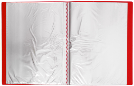 Папка пластиковая на 20 файлов «Стамм», толщина пластика 0,5 мм, красная