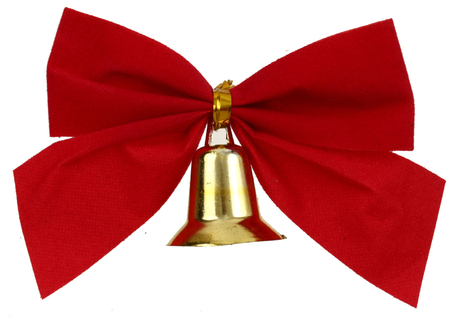 Набор украшений елочных «Бантик с колокольчиком», 6 шт., красный, (ширина 10 см) Набор украшений елочных «Бантик с колокольчиком», 6 шт., красный, (ширина 10 см)