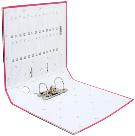 Папка-регистратор Moya Office с односторонним ПВХ-покрытием, корешок 50 мм, розовый