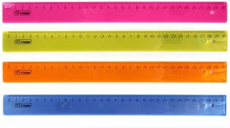 Линейка пластиковая «Стамм», 30 см, металлизированная, ассорти Линейка пластиковая «Стамм», 30 см, металлизированная, ассорти